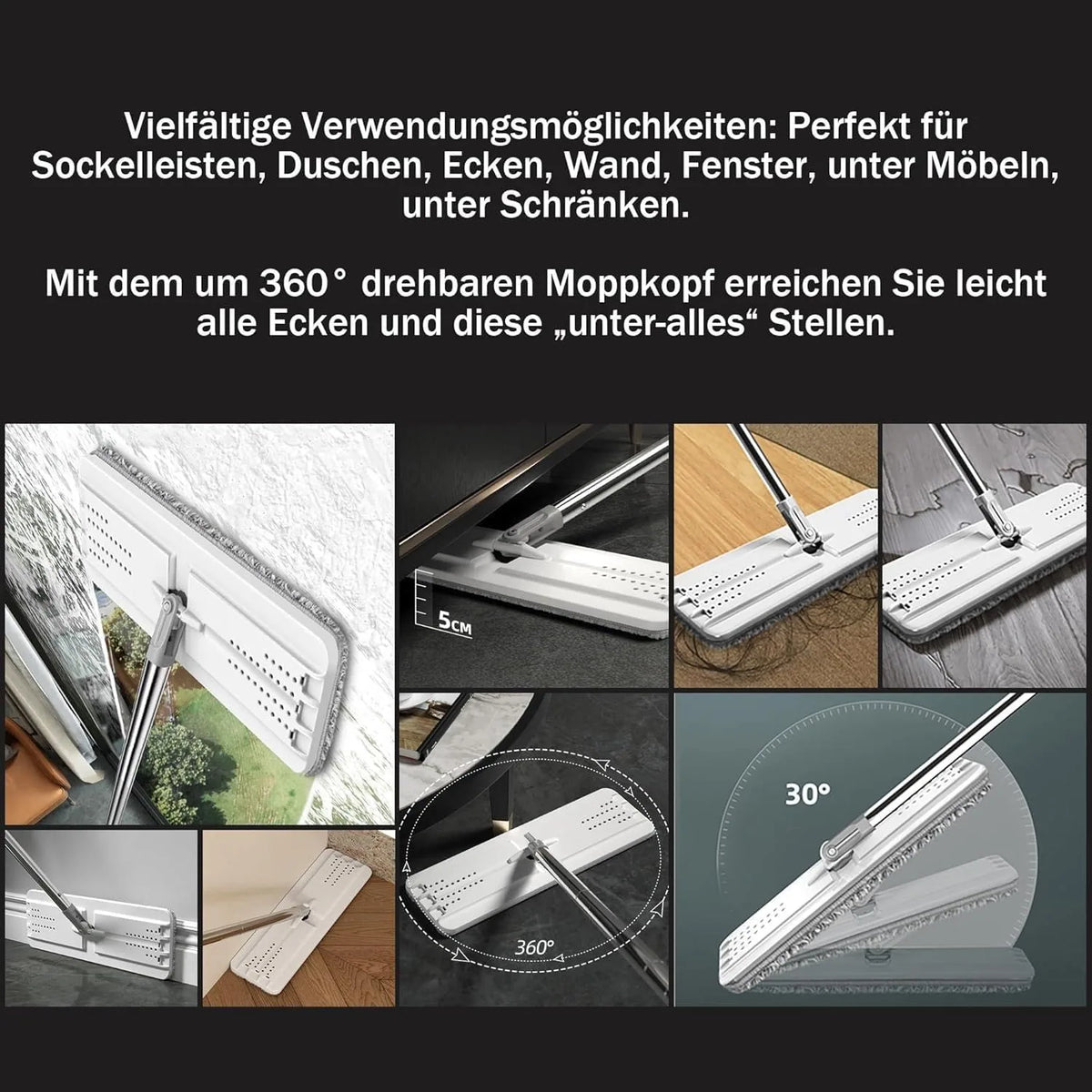 Selbstreinigender Flachwischer mit Eimer